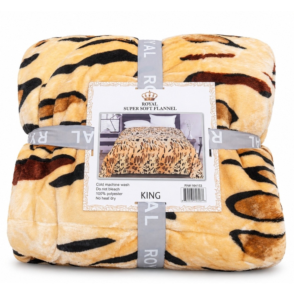 Royal Super Soft Flannel King-Size Leopard Print Blanket – New